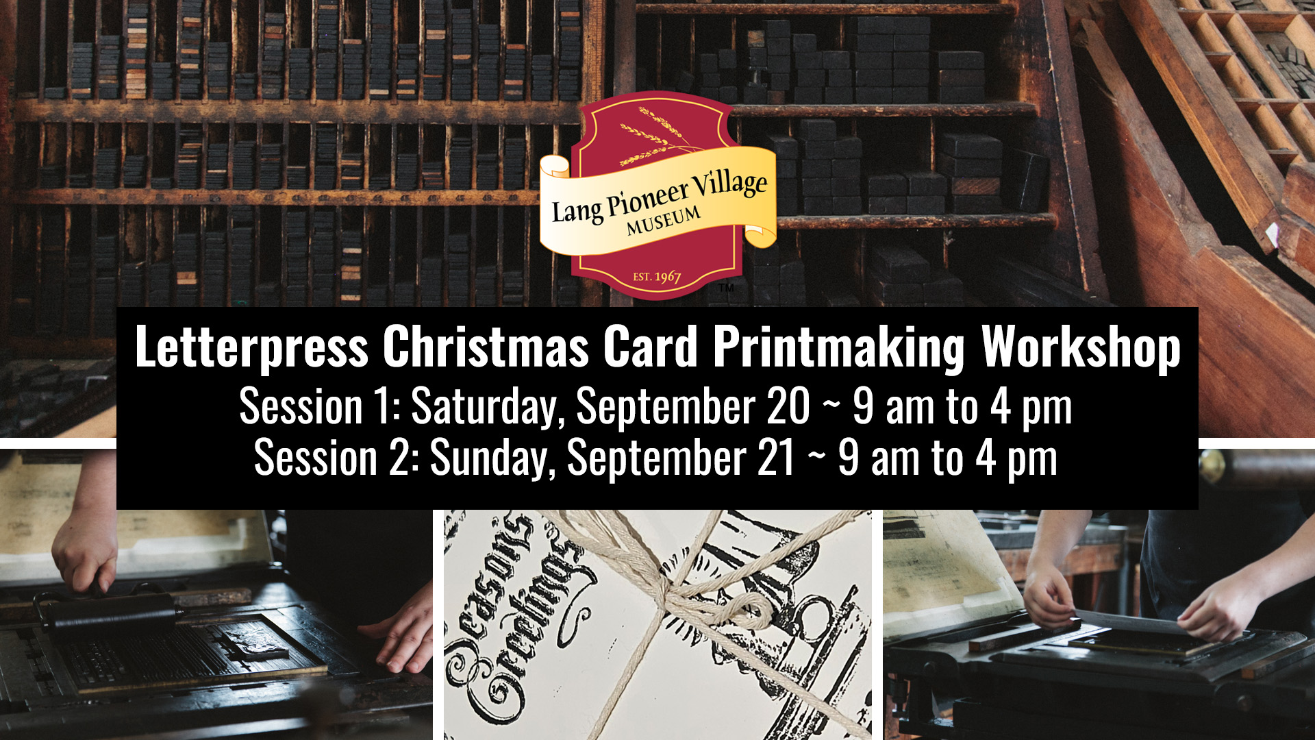 Letterpress Workshop Date Banner